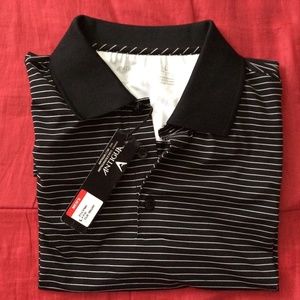 SOLD - Antigua Large Men's Polo Black Striped